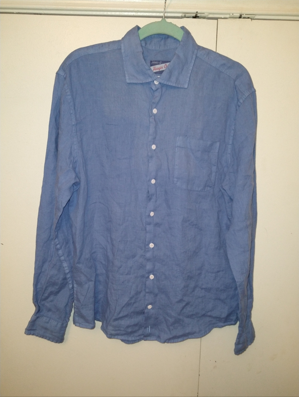 Johnnie-O Hangin Out Felix 100% Linen Long Sleeve Button Up Shirt Men's sz M